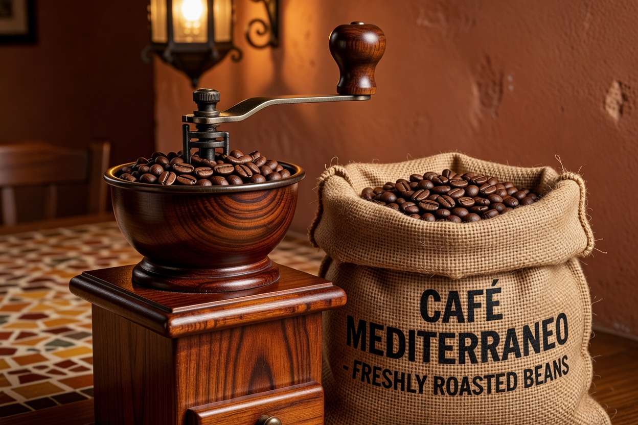Molino de café artesanal en nuestro tostadero